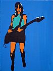 kim gordon on blue by Pop art